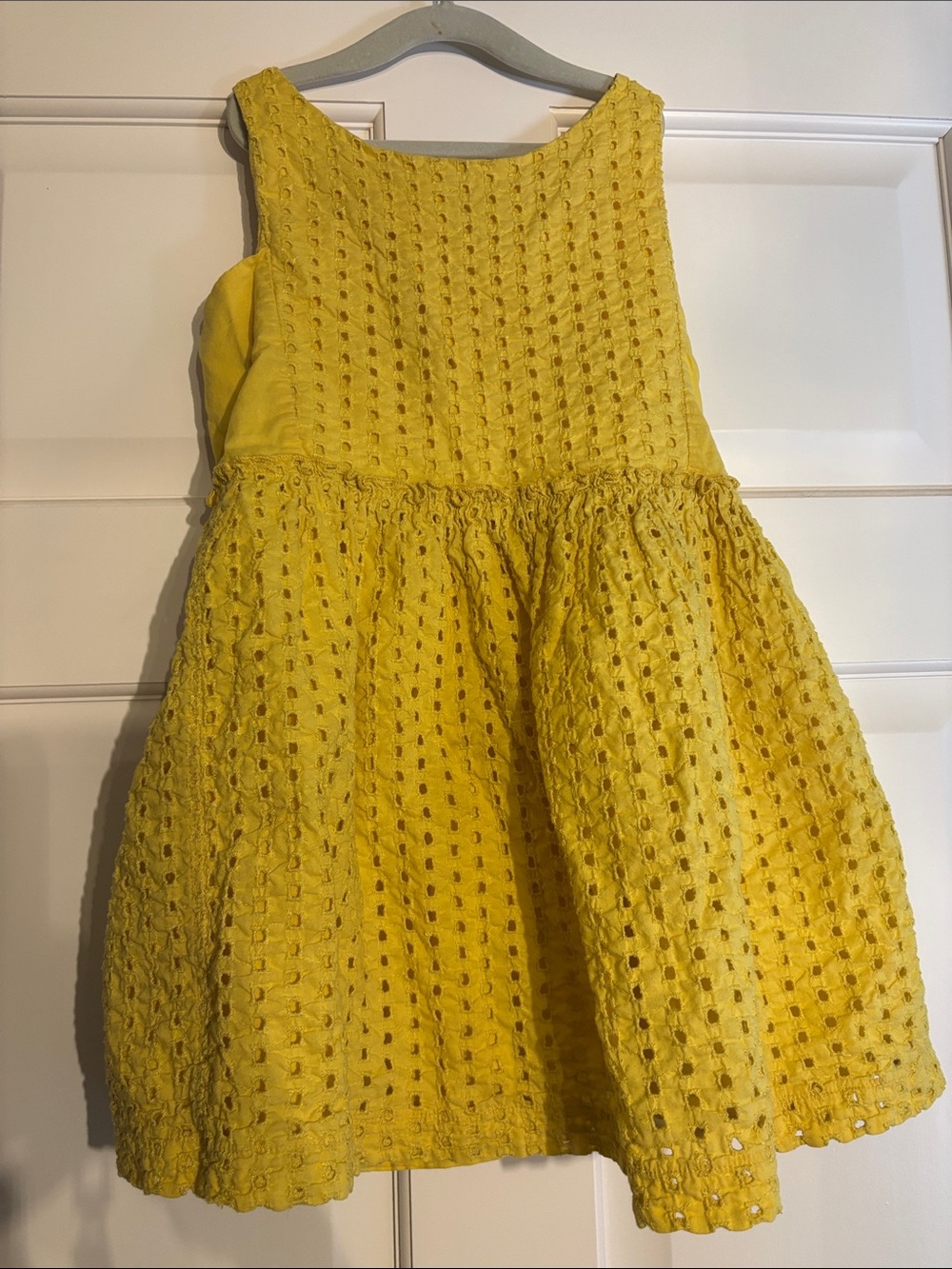 Yellow Eyelet Girls' Dress